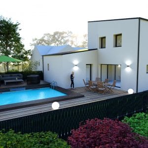 Construction maison moderne avec piscine à Angers – Batibat